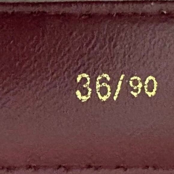 Genuine Eel Skin Burgundy Leather Belt Gold Buckle Classic Vintage Style Size 30 - Picture 5 of 5